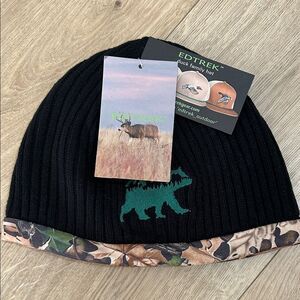 Edtrek Youth Elite Reversible Tech Beanie, Black/Camo, one size, NWT